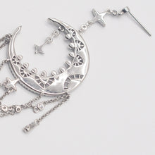 Load image into Gallery viewer, Sterling Silver Moon and Star Drop Earrings
