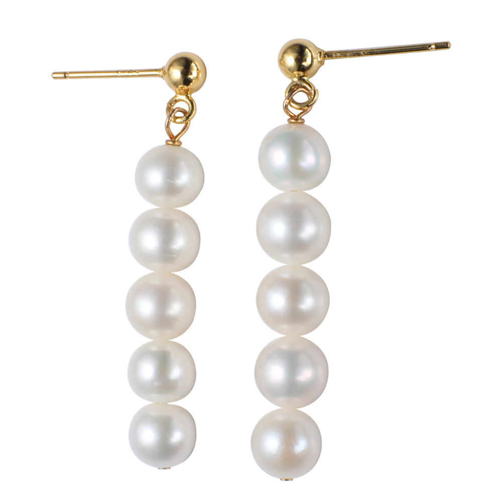 Shell Beads Drop Earrings with Freshwater Pearl