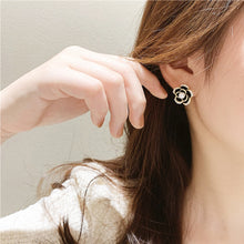 Load image into Gallery viewer, 18K Gold Plated Camellia Earrings with Freshwater Cultured Pearl
