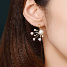 Load image into Gallery viewer, 18K Gold Plated Pearl Stud Earrings
