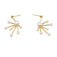Load image into Gallery viewer, 18K Gold Plated Pearl Stud Earrings

