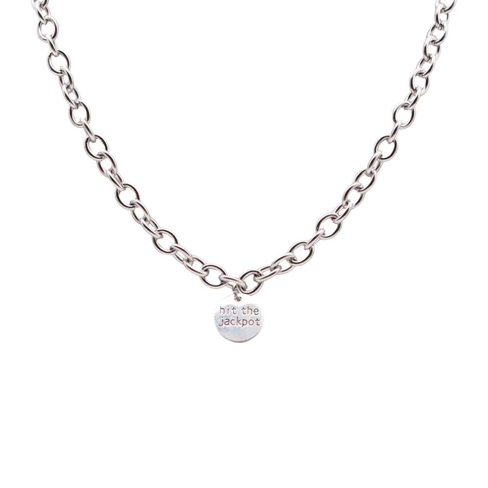 Silver Thick Chain Pendant Necklace