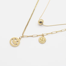 Load image into Gallery viewer, Gold Chain Smile Layered Necklace
