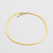 Load image into Gallery viewer, 14K Gold Plated Gold Herringbone  Chain Necklace
