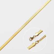 Load image into Gallery viewer, 14K Gold Plated Gold Herringbone  Chain Necklace
