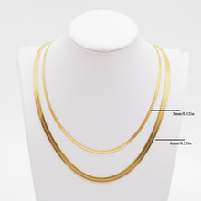 Load image into Gallery viewer, 14K Gold Plated Gold Herringbone  Chain Necklace
