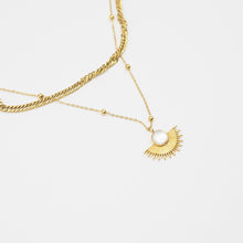 Load image into Gallery viewer, Cuban Chain Scalloped Layered Necklace
