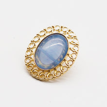 Load image into Gallery viewer, 14K Gold Plated Vintage Palace Blue Stud Earrings
