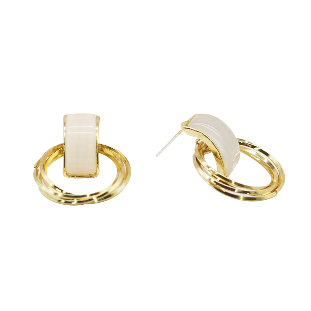 Gold Stud Earrings in 316L Titanium Steel